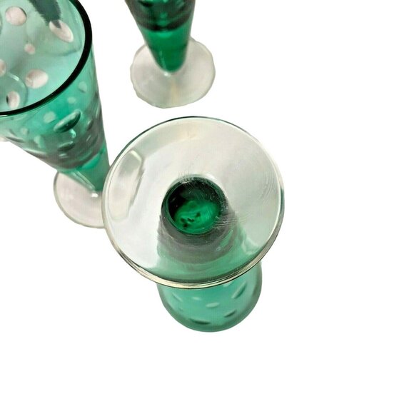 Set of 6 Aperitif Glasses Red & Green Party Christmas Classy Retro - Picture 5 of 5